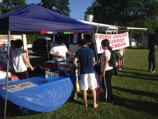 Our Festival setup. Mmmm...I smell some Fried Oreos!