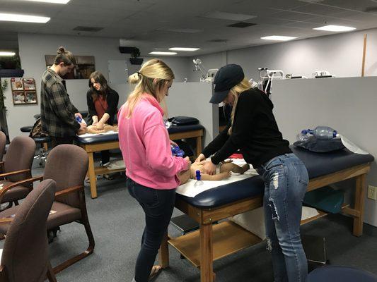 Physical Therapy Assistants perfecting BLS skills!