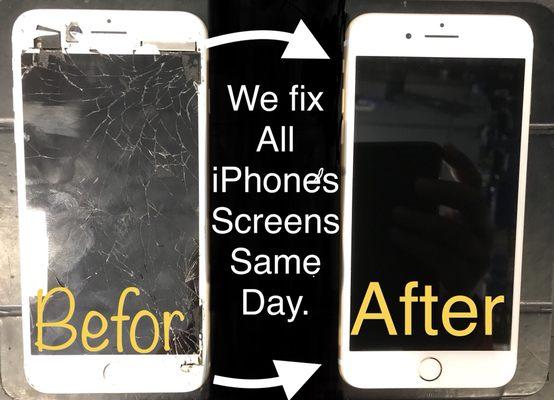 We fix all iPhones screen same day call for pricing