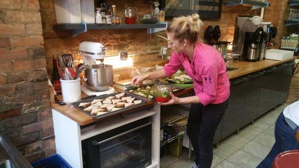 Liz Preparing The Food.