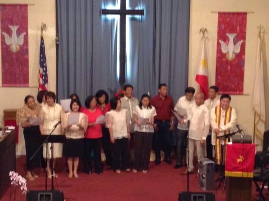 Church members celebrating Philippine Heritage Sunday