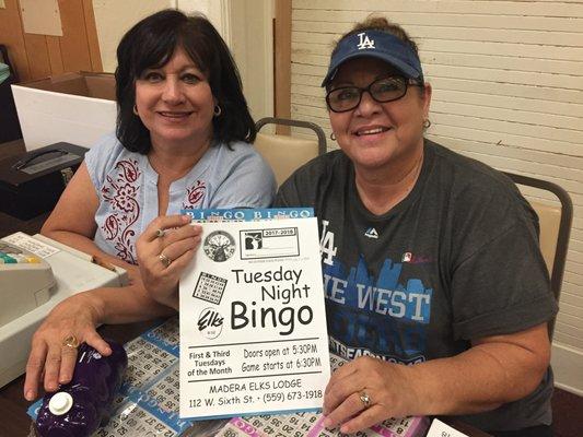 Bingo open to the public during the year.