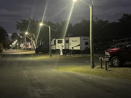 Night time at the resort is quiet.