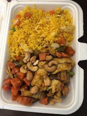 Cashew Chicken with Fried Rice