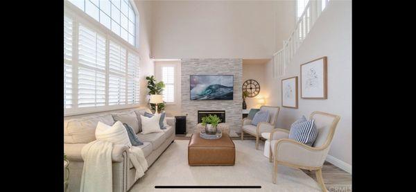 Living room staging