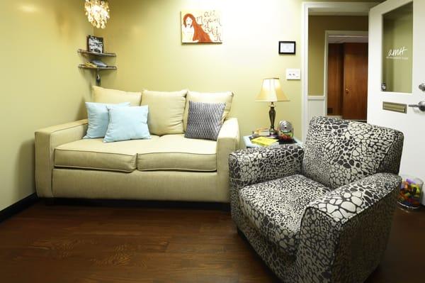 The front lobby of AMH. Comfy couch!