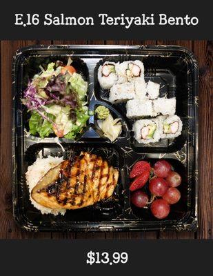 Salmon teriyaki bento box