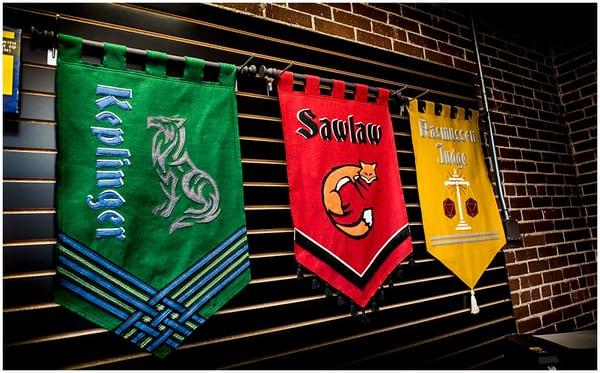 Our family banners display pride in local ownership :D