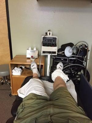 Treatment on my knee and foot