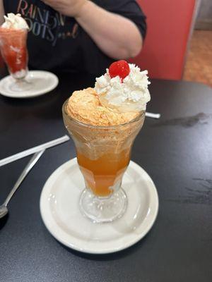 Orange ice cream soda