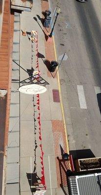 Southern Colorado Commercial Roof Install Sidewalk Barriers