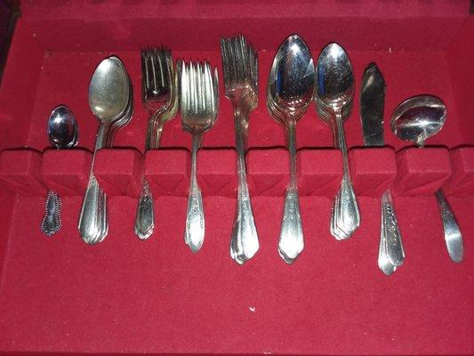 Bottom of the serving silver set