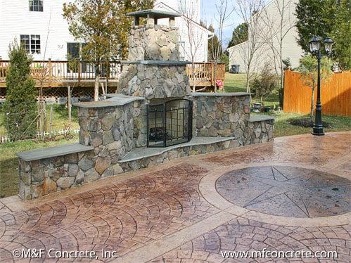 Stamped Concrete patio by M & F Concrete.