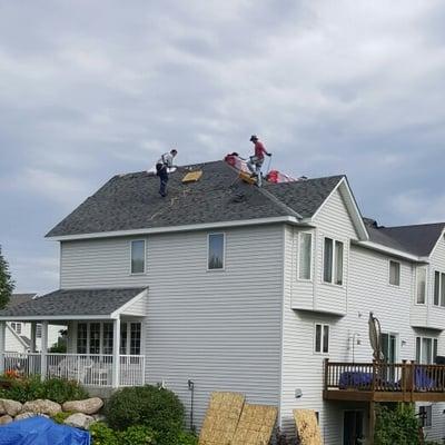 Our crew are working hard on a very hot day.