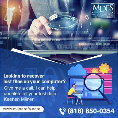 I can help restore lost files and data on your computer.