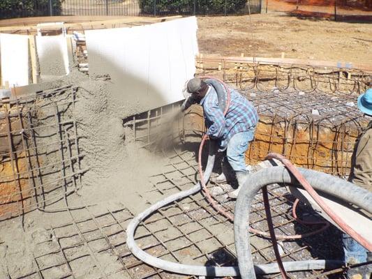 Gunite pouring