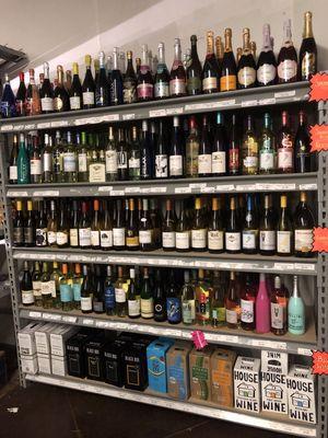 Cold wine selection in walk in cooler