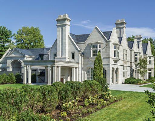 Custom limestone Home in Greenwich, CT by Davenport Contracting, Inc.