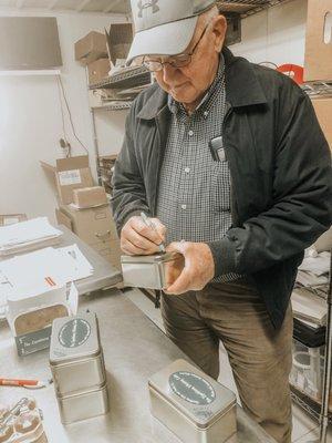 Billy signing our cakes