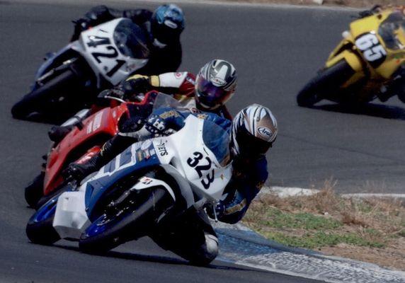 Thunderhill Race Track in Willows, CA. G-Force bike in the lead.