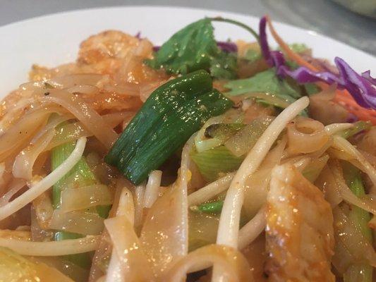 Terrific Pad Thai.  Small salad portions but The service was with a smile and fast. Clean environment.