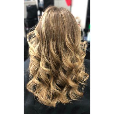 Balayage, toner, and haircut by Grace