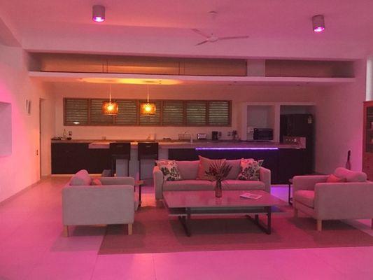 These spectacular Hue Lights transform the Villa depending on your mood