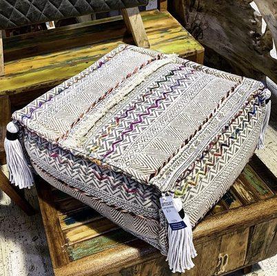 Kilim poof floor cushion