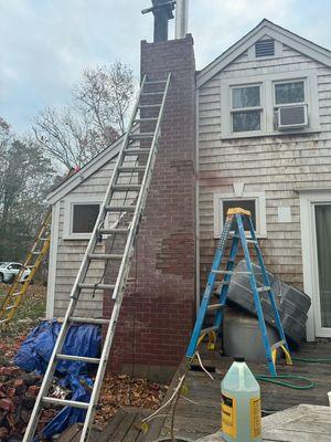 Old chimney removed due to structural delaps and new one installed from the ground up