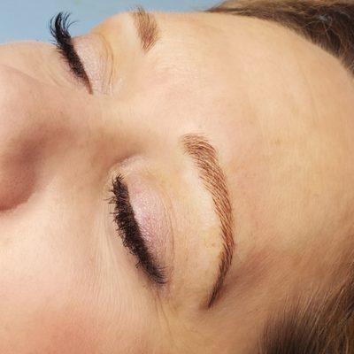 Microblading creates the look of more hair stokes in your eyebrows