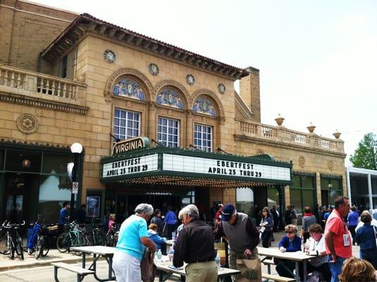 The Virginia Theatre decked out in all its Ebertfest splendor.