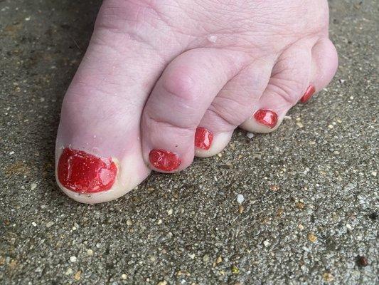 Gel pedicure by owner.