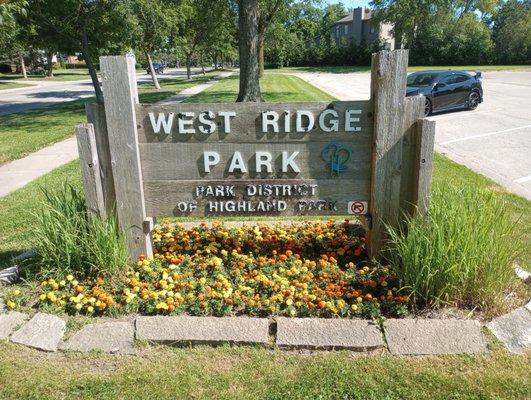 West Ridge Park Sign (from southbound Ridge Rd.)