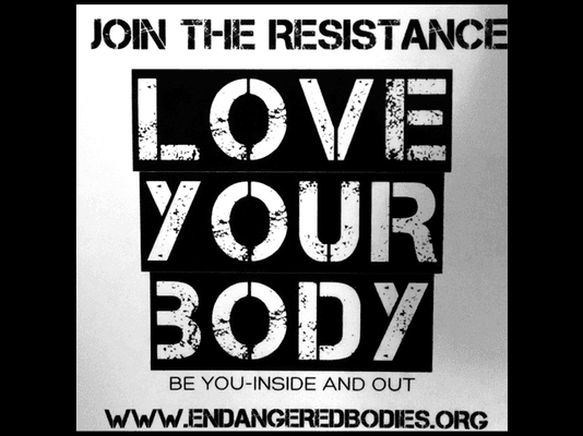 Endangered Bodies NY Sticker Campaign - ongoing. As a co-founder of Endangered Bodies US, I created the Love Your Body Sticke...