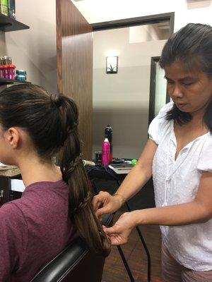 Braided ponytail