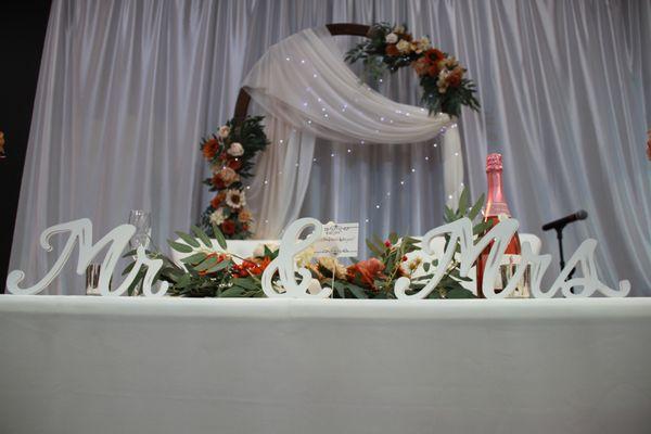 Bride & Groom Head table