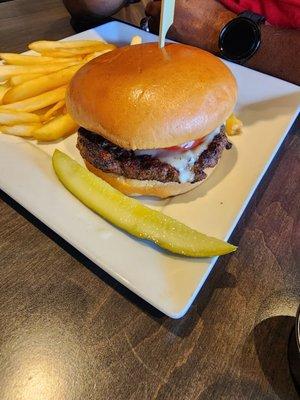 Burger and fries