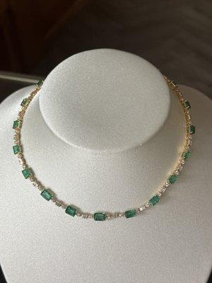 William's benchmark work on my natural emerald and diamond necklace