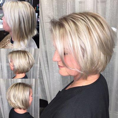 Extra blonde textured bob!!