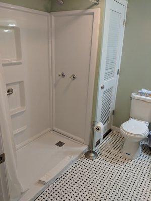 Very roomy shower.