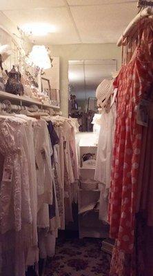 2018 The Hopeless Romantic room.  Beautiful lacey, flowy apparel and dainty jewelry creations.  Ooh La La!