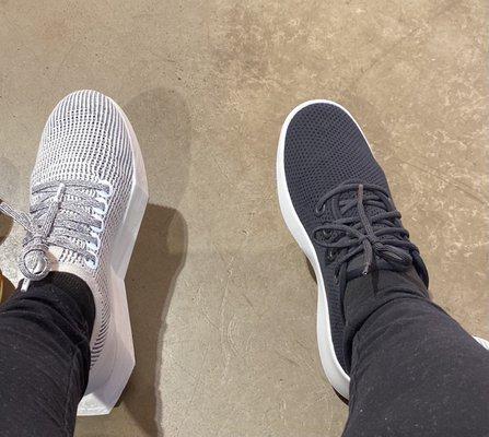 Running shoe on left & everyday shoe on right both very comfy