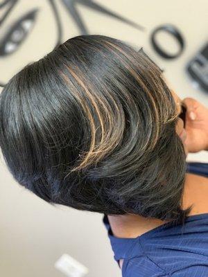 Sew in Bob Cut w/ highlights