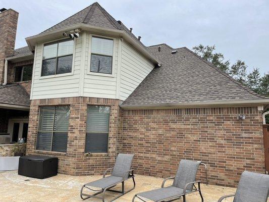 Completed installation in this beautiful home- notice the GAF ZRidge was added to hips and ridge for added protection and enhancement.