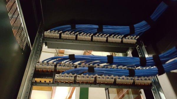 Paying attention to details is important. Cables are bundled to allow easy installation and proper airflow for the network gear.