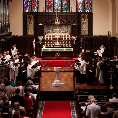 View from the balcony at Grace-St. Luke's Episcopal Church in Memphis. The choir and organ sound amazing from up here.