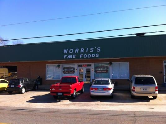 Norris's is in a store front with other businesses. one block east of route 19