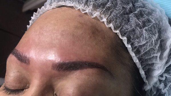 Microblading right after first session.