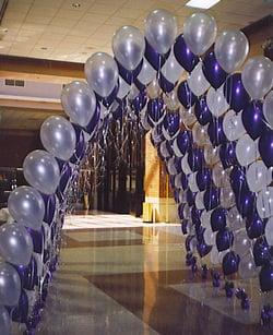 High Expectations balloon arch entrance way