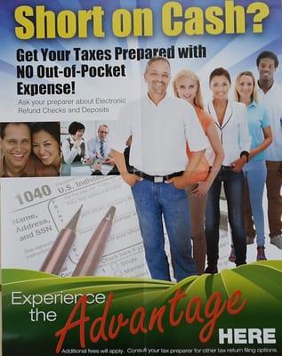 Get your Taxes Prepared W/No Out-Of-Pocket Expense